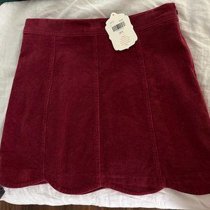 Altar'd State Burgundy Sophia Scalloped Skirt SIZE M (NEW WITH TAGS)